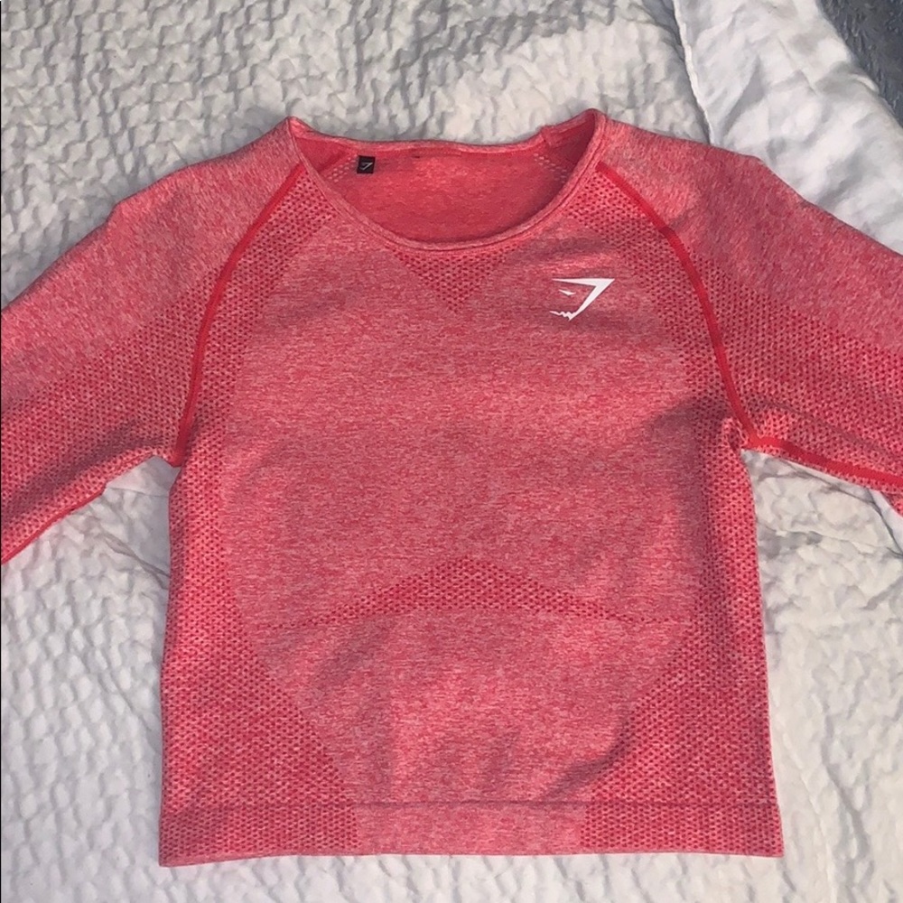 Gymshark cropped pink marl long sleeve